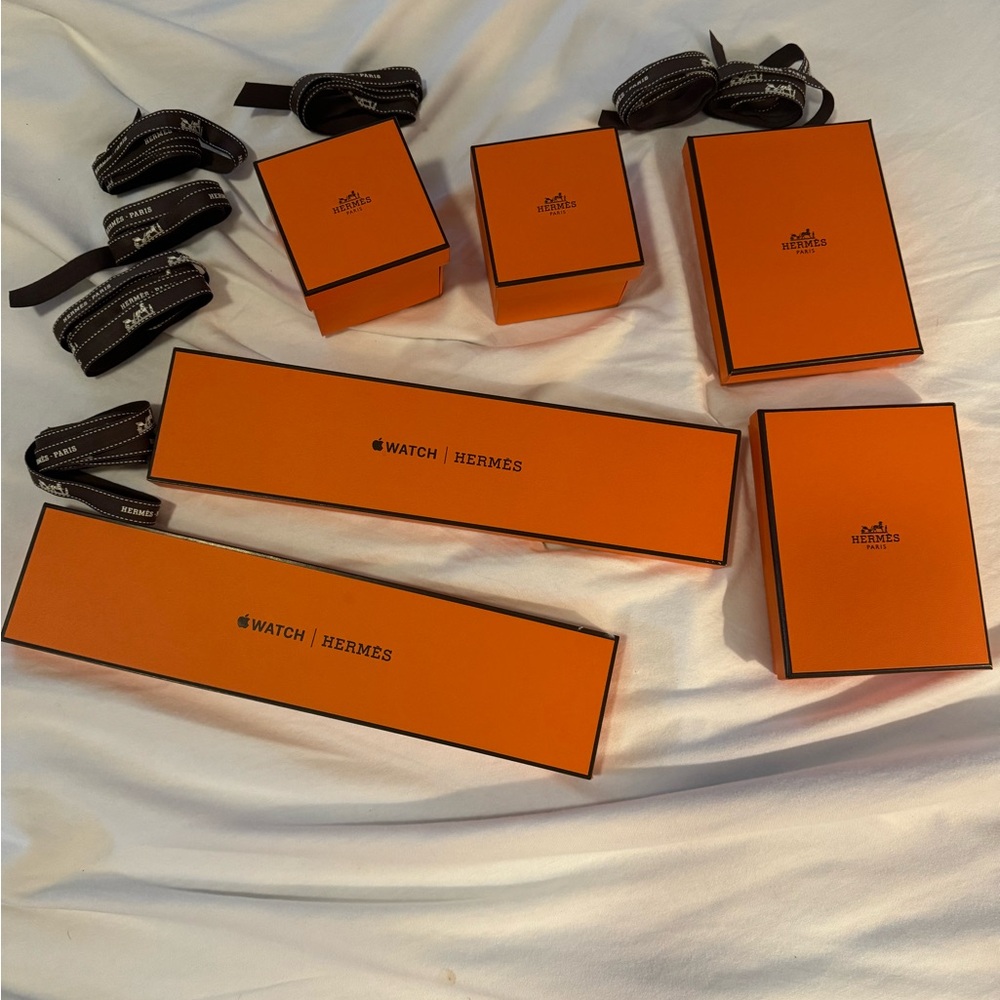 Hermes Boxes with ribbons